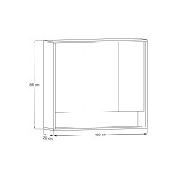 Badezimmmer LED-Spiegelschrank MORETTO 100cm 3-türig | 