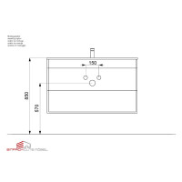VETRA Waschplatz 75cm Grafit Seidenmatt Glasbecken 6