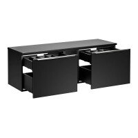 Doppel-Waschplatz NOIRETTE 140cm | Aufsatzbecken + Regal | m