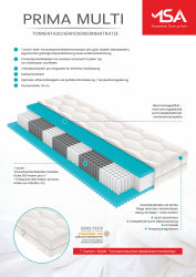 MSA Prima Multi Taschenfederkernmatratze | Antibakteriell dank Silberausrüstung | diverse Größen