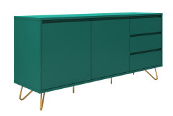 Sideboard PATET 150cm | mit 2 Türen und 3 Schubladen | smaragdgrün matt