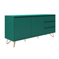 Sideboard PATET 150cm | mit 2 Türen und 3 Schubladen | smaragdgrün matt