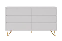 Kommode PATET 120cm breit | mit 6 Schubladen | weiß matt