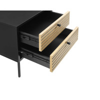 Nachtkommode VIDULUS 50cm | mit 2 Schubladen | Schwarz - Eic