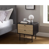 Nachtkommode VIDULUS 50cm | mit 2 Schubladen | Schwarz - Eic