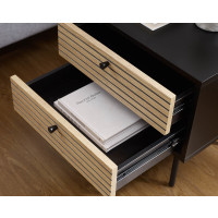 Nachtkommode VIDULUS 50cm | mit 2 Schubladen | Schwarz - Eic