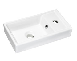 Badezimmer Waschplatz ARUBA 40cm | Einbaubecken weiß XS | goldeiche