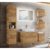 Badezimmer Hochschrank Aruba 2-türig 170cm | Goldeiche (Craft Oak)