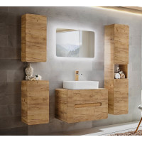 Badezimmer Hängeschrank Aruba 75cm Höhe | Goldeiche (Craft Oak)