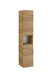 ARUBA 3-teilige Badkombination 80cm | Waschtisch, Hochschrank & LED-Spiegel | Goldeiche