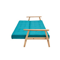 Schlafsofa Skandinavisch 190cm | Massivholz mit Strukturstof