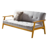 Schlafsofa Modern 190cm | Massivholz mit Webstoff...