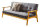 Schlafsofa Modern 190cm | Massivholz mit Webstoff & Zierknöpfen, klappbar | dunkelgrau