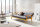 Schlafsofa Modern 190cm | Massivholz mit Webstoff & Zierknöpfen, klappbar | dunkelgrau