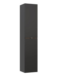 Badezimmer SET CAPRI 140cm 4-tlg.  | Waschtisch, 2x Hoch- und Spiegelschrank | schwarz-goldeiche