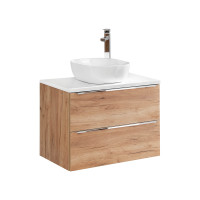 Bad-Set CAPRI 80cm 2-tlg. | Aufsatz-Becken & OBP wei&szl