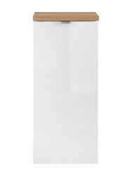 Badezimmer Unterschrank CAPRI | mit integriertem Wäschekorb | goldeiche-weiß
