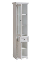 Badezimmer Hochschrank Palazé 187cm | mit Glastüre & Knopfgriffen | weiß