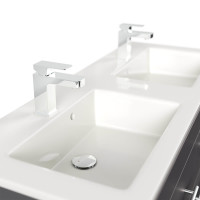 Badset 4-teilig Argos 120cm | Doppelwaschtisch 2 | schwarz-s