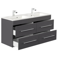 Badset 4-teilig Argos 120cm | Doppelwaschtisch | anthrazit-s