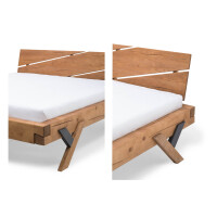 Balkenbett Railway II 140cm | Massivholz rustikal | Fichte n