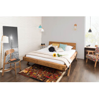 Balkenbett Railway II 140cm | Massivholz rustikal | Fichte n