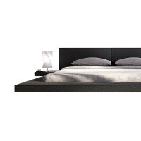 Polsterbett Flat Black 140cm | inkl. Nachtkonsolen | Kunstle
