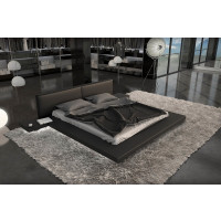 Polsterbett Flat Black 140cm | inkl. Nachtkonsolen | Kunstle