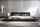 Polsterbett Flat Black 200cm | inkl. Nachtkonsolen | Kunstleder schwarz 332 x 244cm (200cm Matratze)
