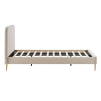 Polsterbett Foveri 90cm | goldfarbene Metallbeine & Samt