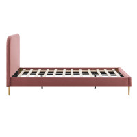 Polsterbett Foveri 90cm | goldfarbene Metallbeine & Samt