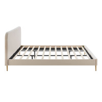 Polsterbett Foveri 180cm | goldfarbene Metallbeine & Sam