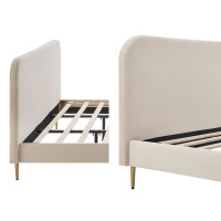 Polsterbett Foveri 180cm | goldfarbene Metallbeine & Sam