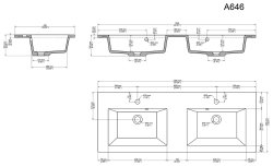 Badmöbel Doppelwaschplatz Argos 120cm | inkl. Waschbecken |  anthrazit-seidenglanz