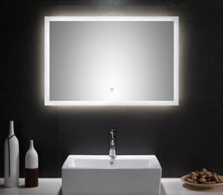 Badezimmer LED Spiegel 90x60 cm mit Touch Bedienung