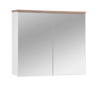Badezimmer Spiegelschrank Kalli 2-türig 80cm | weiss wotan-eiche