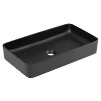 Aufsatz-Waschbecken EDGE BLACK 61cm | Keramik | schwarz