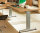 Schreibtisch Passau 180 x 80/100cm profiliert | Metall-Gestell | ahorn