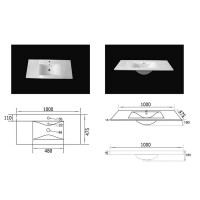 Waschplatz VITENA 100cm breit | Waschtisch mit Keramikbecken