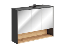 Spiegelschrank Badspiegel BORNEO | Cosmos-grau - Artisan-eiche | 100cm inkl. LED