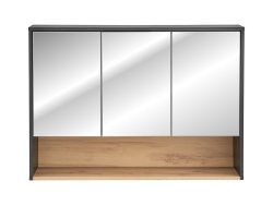 Spiegelschrank Badspiegel BORNEO | Cosmos-grau - Artisan-eiche | 100cm inkl. LED