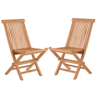 2er Set Garten-Klappstuhl Teakaroo 47 x 57cm platzsparend | Teakholz