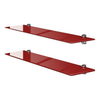 Glasregal aus Sicherheitsglas ESG rot 80cm 4