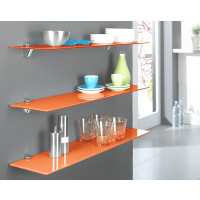 Glasregal aus Sicherheitsglas ESG orange 80cm