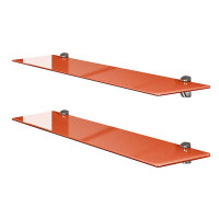 Glasregal aus Sicherheitsglas ESG orange 80cm 4