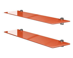 SET Glasregal aus Sicherheitsglas orange 80cm / 2 Stück