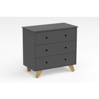 Kommode mit 3 Schubladen 95cm skandinavisch | Pinienholz gra