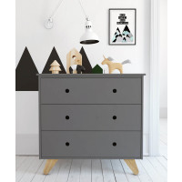 Kommode mit 3 Schubladen 95cm skandinavisch | Pinienholz gra