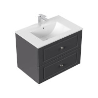 Waschtisch KAMPARA 70cm breit | Landhaus-Stil | anthrazit-gl