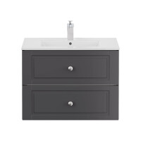 Waschtisch KAMPARA 70cm breit | Landhaus-Stil | anthrazit-gl